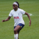 Chioma Ubogagu controls the ball for Tottenham.